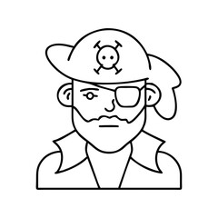 pirate icon, pirate vector illustration-simple illustration of pirate, perfect for pirate logos and icons