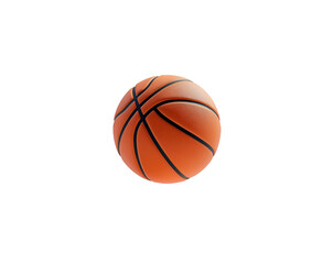 Photorealistic Close-Up, Detailed Orange Basketball Isolated on a Simple Space, Showcasing Texture and Design, Ideal for Sports-Themed Visuals and High-Quality Imagery