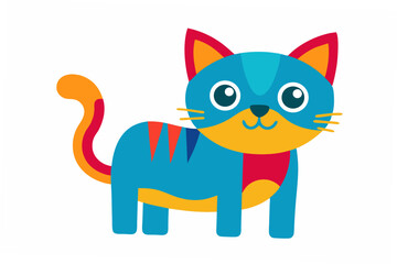 Obraz premium cut cat pop art free vector white background