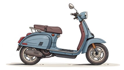 Obraz premium Vintage-Style Scooter Illustration