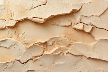 Obraz premium The design incorporates a close-up of a light brown, beige, and white concrete wall surface, with a grunge texture background, highlighting old, rough, broken, damaged, crumbled, and dirty paint, and