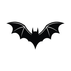 Fototapeta premium Minimal Bat Wings Spread Silhouette Vector Illustration