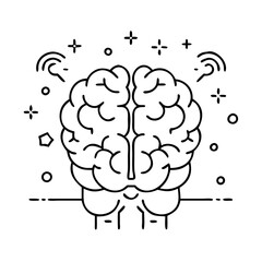 power thinking brain icon, power thinking brain vector illustration-simple illustration of power thinking brain, perfect for power thinking brain logos and icons