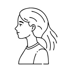 profile of young woman icon, profile of young woman vector illustration-simple illustration of profile of young woman, perfect for profile of young woman logos and icons