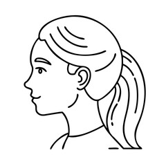 profile of young woman icon, profile of young woman vector illustration-simple illustration of profile of young woman, perfect for profile of young woman logos and icons