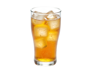 Refreshing Glass Filled with Iced Tea, A Captivating Crystalline Top View Showcasing the Drink's Clarity and Inviting Coolness, Ideal for Hot Summer Days