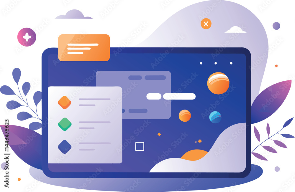 Fototapete stylish digital interface uiux design for web and mobile applications