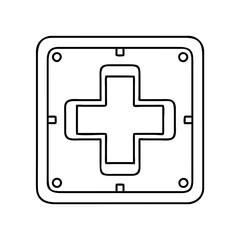 Obraz premium red cross sign icon, red cross sign vector illustration-simple illustration of red cross sign, perfect for red cross sign logos and icons