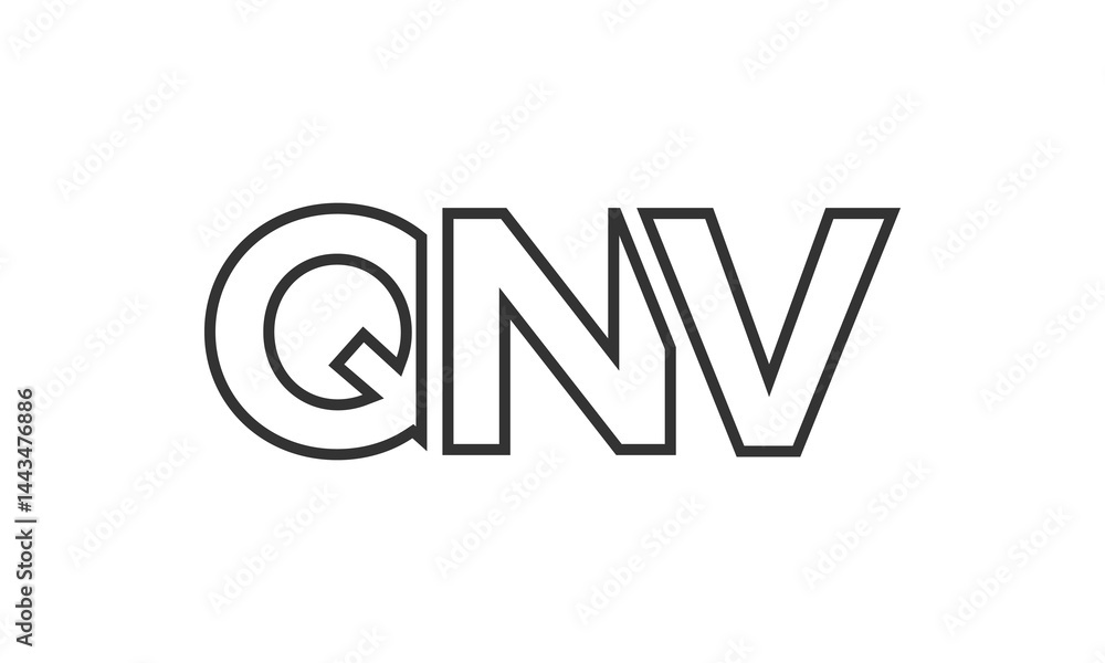 Fototapete qnv logo design template with strong and modern bold text. initial based vector logotype featuring s