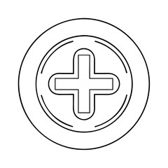 Obraz premium red cross sign in circle icon, red cross sign in circle vector illustration-simple illustration of red cross sign in circle, perfect for red cross sign in circle logos and icons