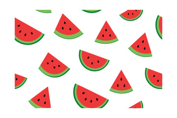 seamless pattern large ripe watermelon slices