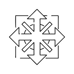 Fototapeta premium repeating rotation four arrows icon