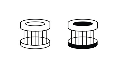 Air Filter icon design with white background stock illustration