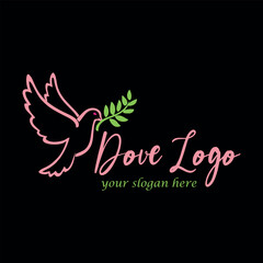 dove charity logo design vector