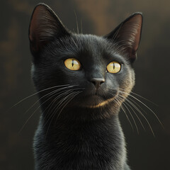black cat portrait