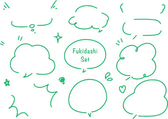 手描き ト 広告用  シンプルな線の手書きの吹き出しセット
