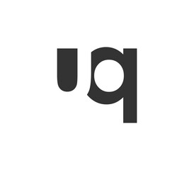 UQ creative geometric initial based modern and minimal logo. Letter u q trendy fonts.