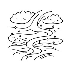 river water icon, river water vector illustration-simple illustration of river water, perfect for river water logos and icons