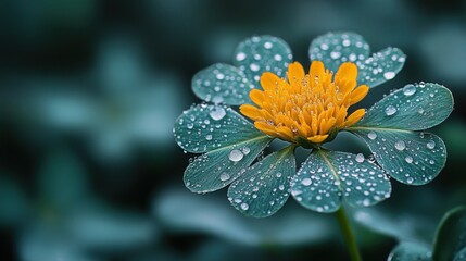 Dew-kissed flower closeup
