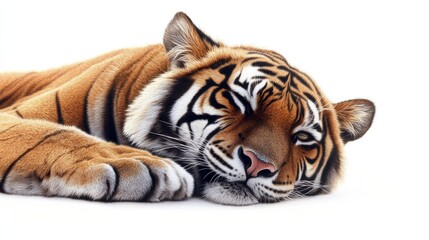 Obraz premium a tiger is isolated on white background.