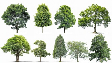 Collection of Diverse Trees Displayed in Various Shapes and Sizes