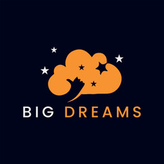 night dream clouds logo design vector