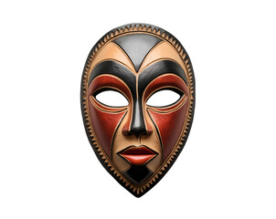 Striking African Tribal Mask Crafted from Wood with Intricate Geometric Designs, Symbolizing Tradition, Heritage and Artistic Expression for Cultural Appreciation
