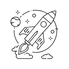 rocket icon, rocket vector illustration-simple illustration of rocket, perfect for rocket logos and icons