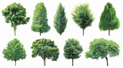 Collection of Unique Tree Shapes and Silhouettes for Design Projects