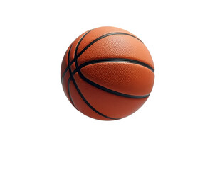 Obraz premium Studio Shot of a Basketball Showing its Round Shape and Orange Textured Surface with Black Channels, Symbolizing Sport, Recreation and Athletic Competition, Isolated Against a Backdrop