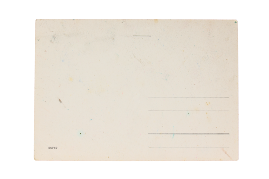 old postcard isolated on white