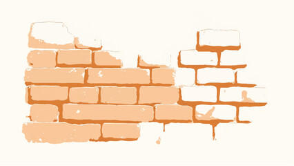 Obraz premium Brick wall background. Brick wall. A fragment of a brick wall background. Illustration of a brick wall.