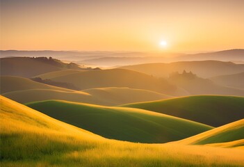 Bright sunlight pours over the lush, complex green mountains, illuminating the vibrant, detailed landscape below.
