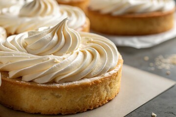 Close up of a Delicious Pastry With Creamy Frosting Detail Generative AI