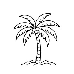 Obraz premium single palm tree icon, single palm tree vector illustration-simple illustration of single palm tree, perfect for single palm tree logos and icons