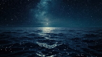 Fototapeta premium Starry night over a restless sea