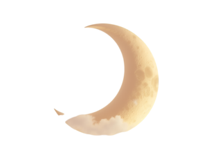 The Moon's Gentle Embrace, A Serene Crescent with Wispy Clouds Evokes a Sense of Tranquility and Wonder Under the Night Sky's Quiet Watch