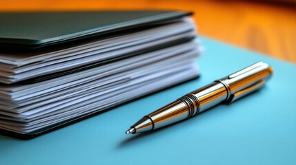 Documents and pen on a desk (1)