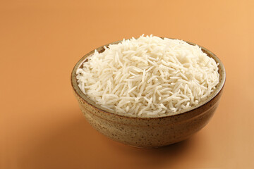 Fresh  Cooked Basmati Rice served in ceramic bowl