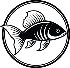 Obraz premium guppy fish logo silhouette 