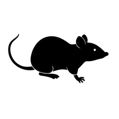 Stylized illustration of a common house mouse rodent with long tail