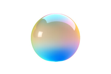 Translucent Orb with Soft Glow, A Gradient Bubble Floating Serenely on Isolated Surface, Creating a Captivating and Ethereal Visual Display in Gradient Color Harmony