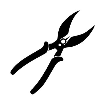 black pruning shears isolated on white clip art preview