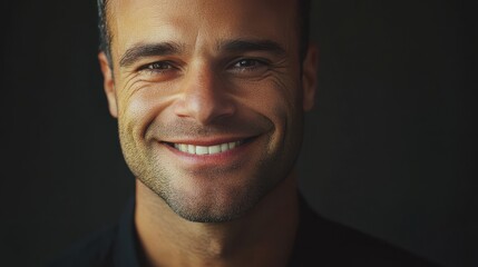 Obraz premium Professional portrait of smiling man in studio environment