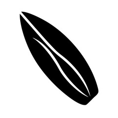 Minimalist graphic representation of a surfboard, simple and stylish monochrome design