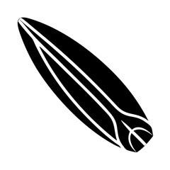 Stylish black and white surfboard vector illustration for extreme sports design