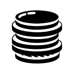 Stack of Black and White Coins or Discs Graphic Illustration