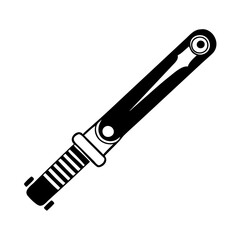 Black and white design of a hair straightener appliance illustration