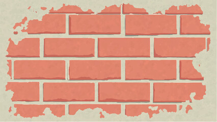 Obraz premium A brick wall with a textured, vintage look. Brick wall background. Brick wall texture. Vector illustration. 