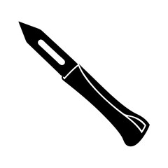 Black silhouette of a peeler, a kitchen tool with a sharp blade